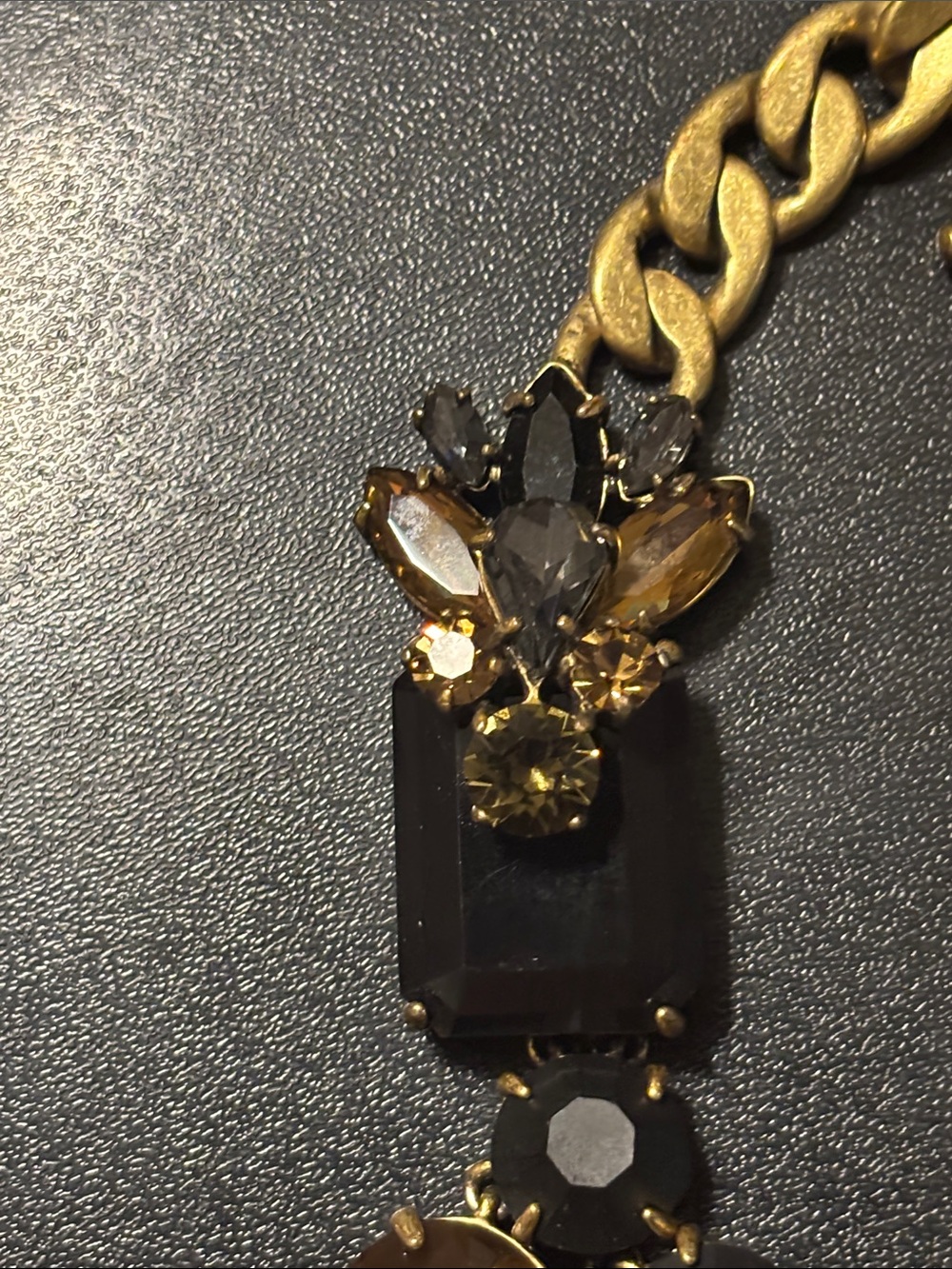 J. Crew Statement Necklace Black, Gray and Yellow Missing a Spike and a Stone - Picture 5 of 17